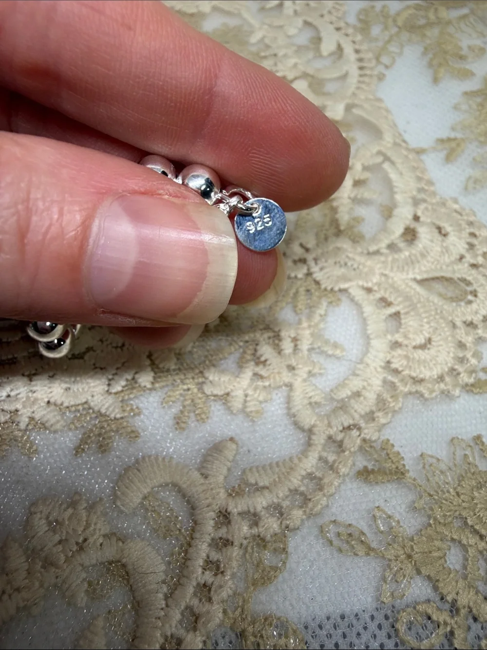 925 Sterling Silver Graduated Bead Bracelet 7.5” | Old Money Hollywood Mob Wife